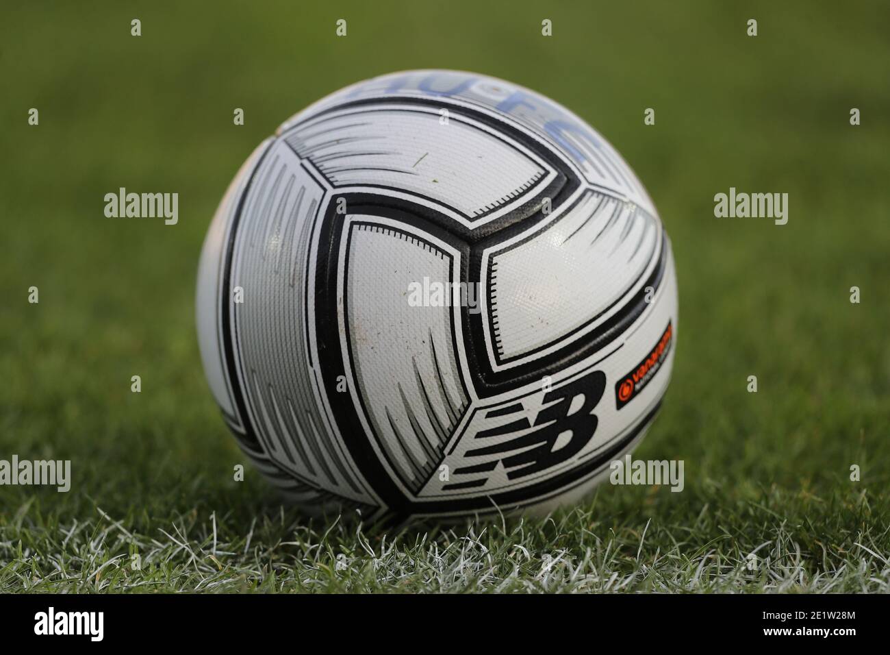 HARTLEPOOL, ENGLAND. JAM 9TH A general view of the New Balance match ball  used in the Vanarama National League match between Hartlepool United and  Wealdstone at Victoria Park, Hartlepool on Saturday 9th