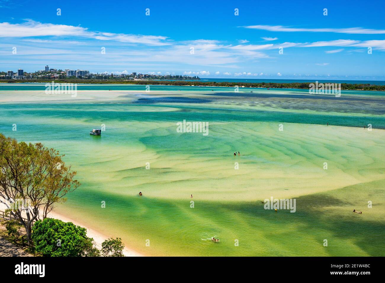 Caloundra Aerial views over Golden Beach overlooking Caloundra on the Sunshine ...