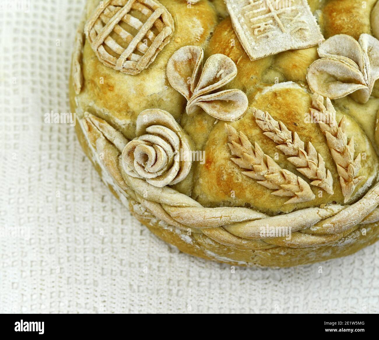 Homemade decorated Serbian slava bread Stock Photo - Alamy