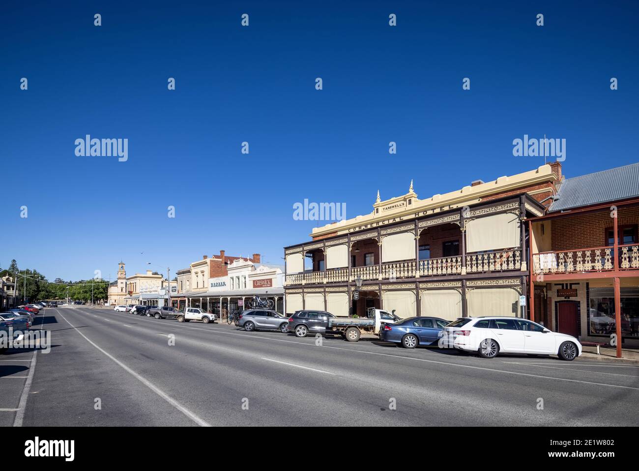 December 19th 2020 Beechworth Australia : Exterior view of the Commercial Hotel in Beechworth, Victoria, Australia Stock Photo