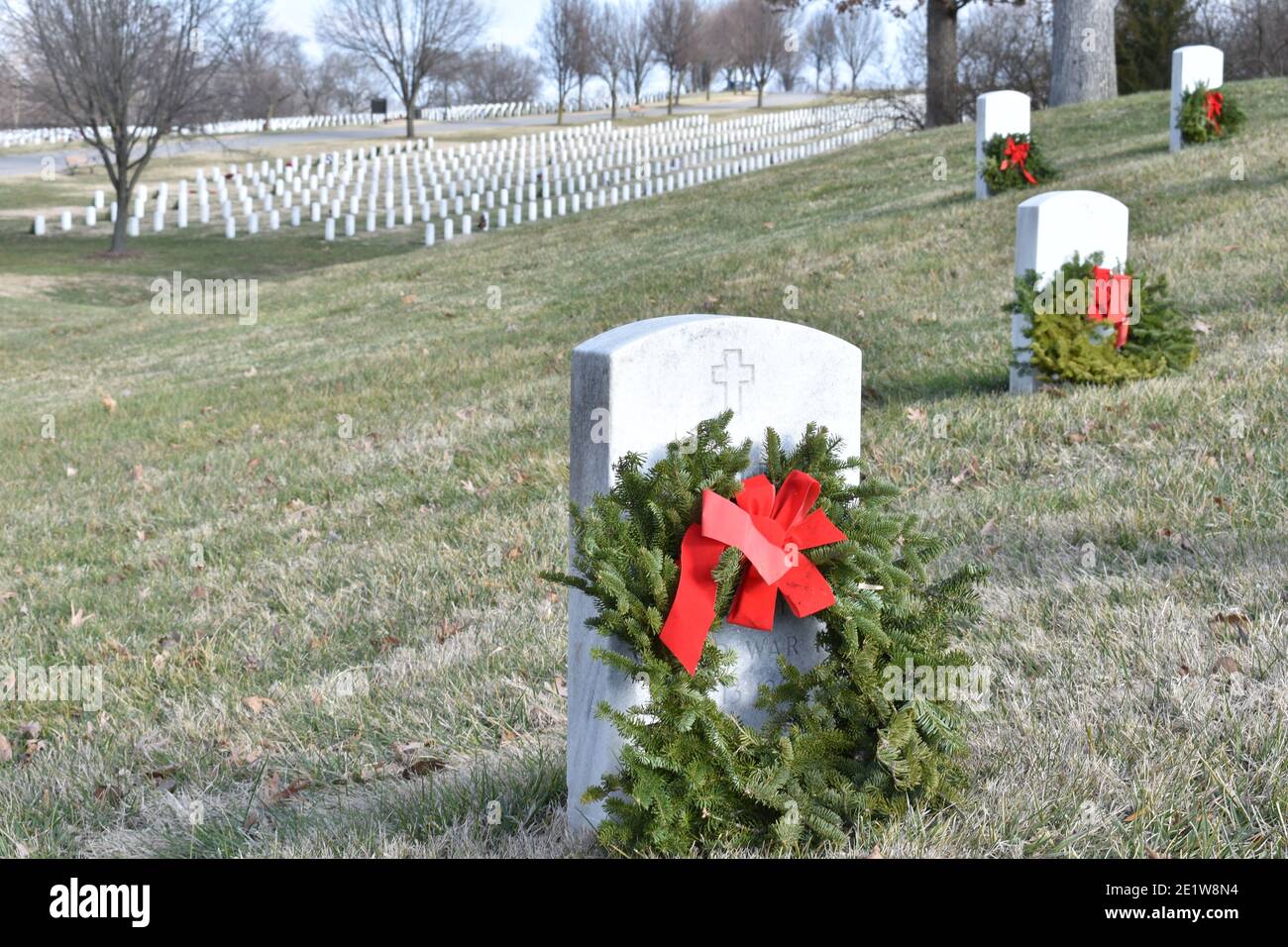 Jefferson barracks national cemetery Wreaths Across America Day Stock