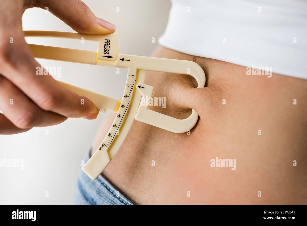 Measuring Postpartum Belly Fat With Bariatrics Caliper Postpartum Stock Photo