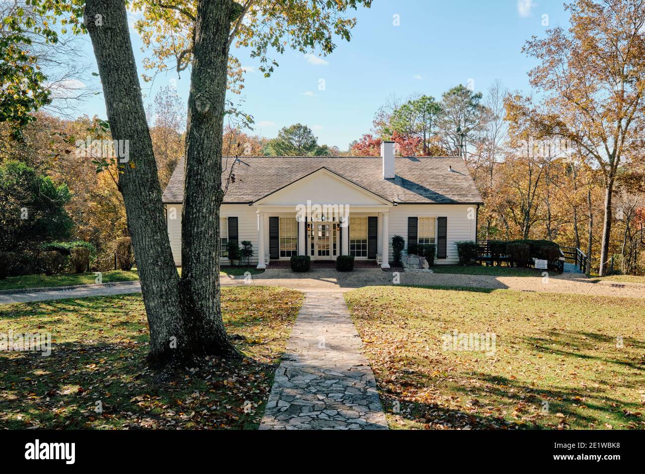 Franklin D. Roosevelt's, FDR, Little White House, front exterior, home in Warm Springs Georgia, USA. Stock Photo