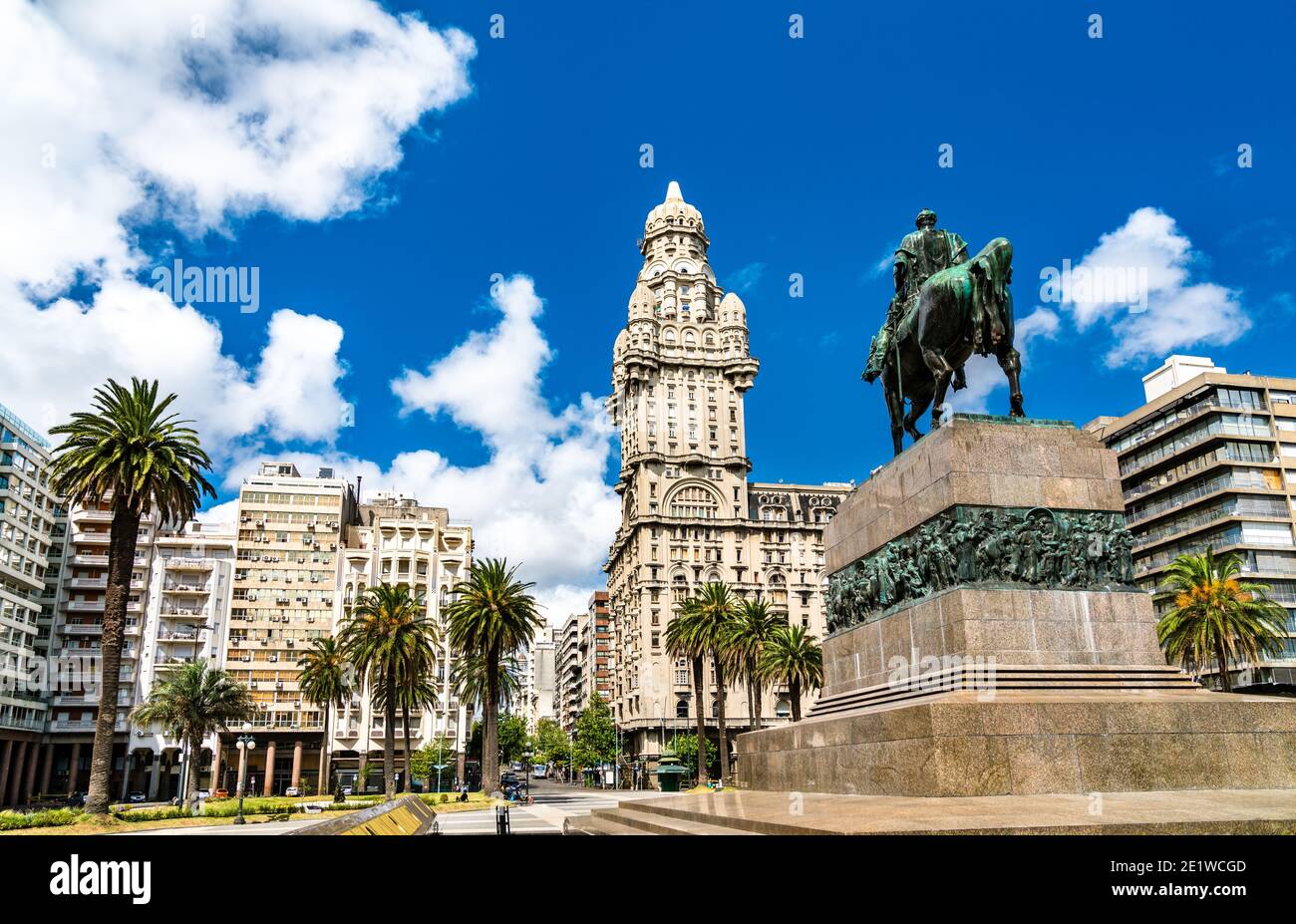 Artigas Mausoleum and Salvo Palace in Montevideo, Uruguay Stock Photo
