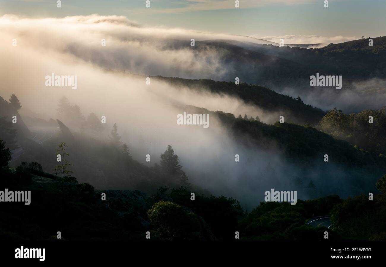Fog over Marin County, California Stock Photo
