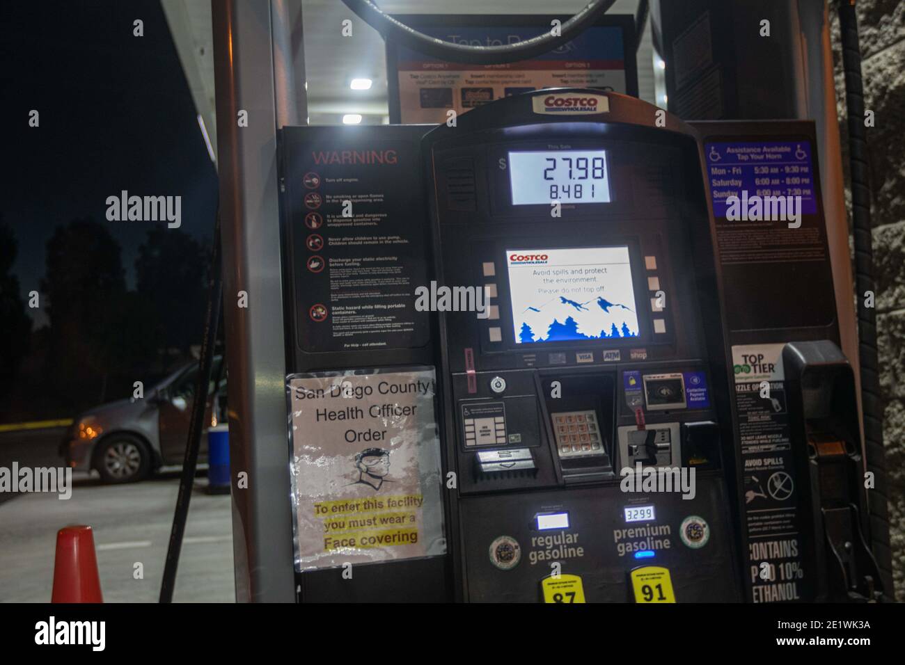 January 9, 2021: A man enters a Costco gas station in San Diego 