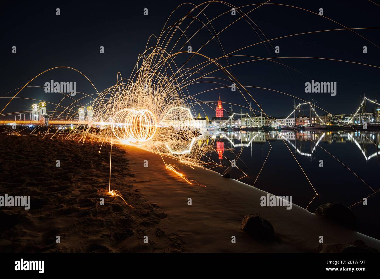 Steel wool photography involves setting light to steel wool and then