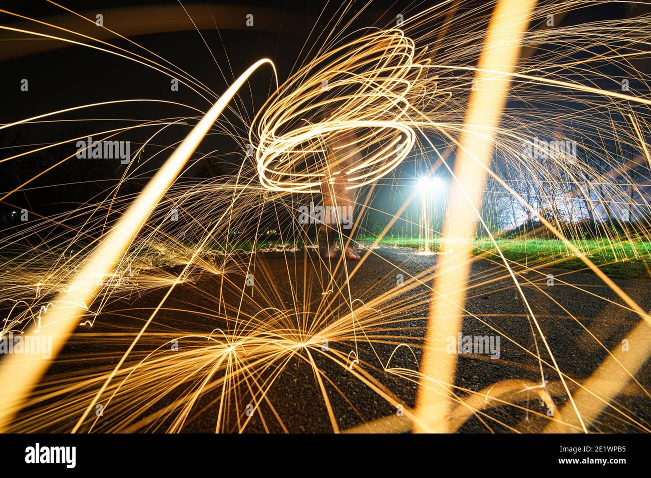 Steel wool photography involves setting light to steel wool and then
