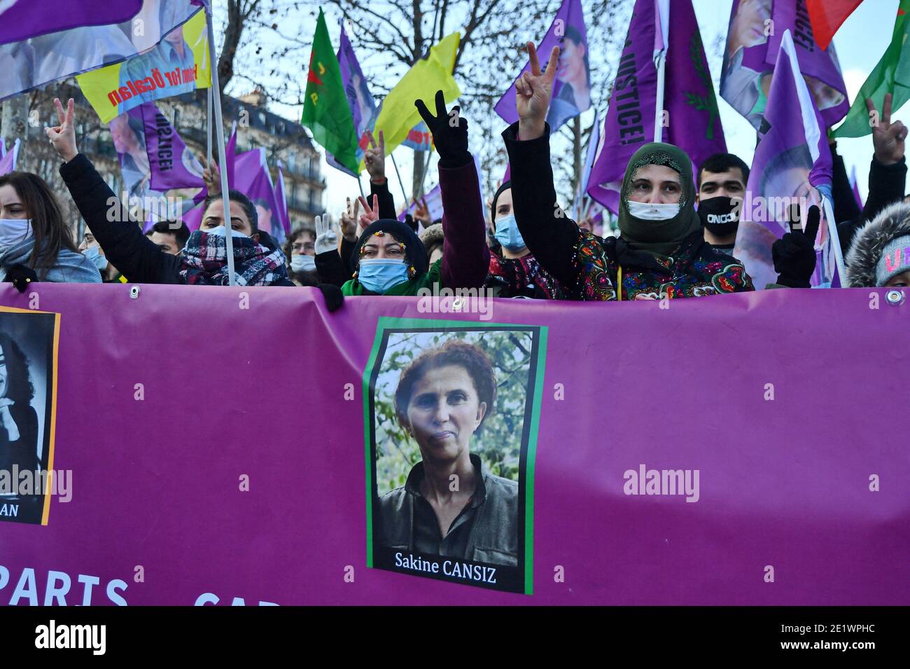 Paris France 9th Jan 21 March In Homage To Sakine Cansiz Fidan Dogan And Leyla Soylemez Three Kurdish Activists Assassinated In Paris In January 13 In Paris France On January 09 21
