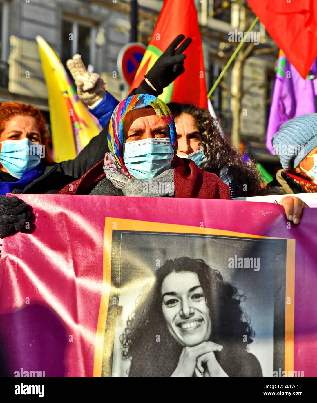 Paris France 9th Jan 21 March In Homage To Sakine Cansiz Fidan Dogan And Leyla Soylemez Three Kurdish Activists Assassinated In Paris In January 13 In Paris France On January 09 21
