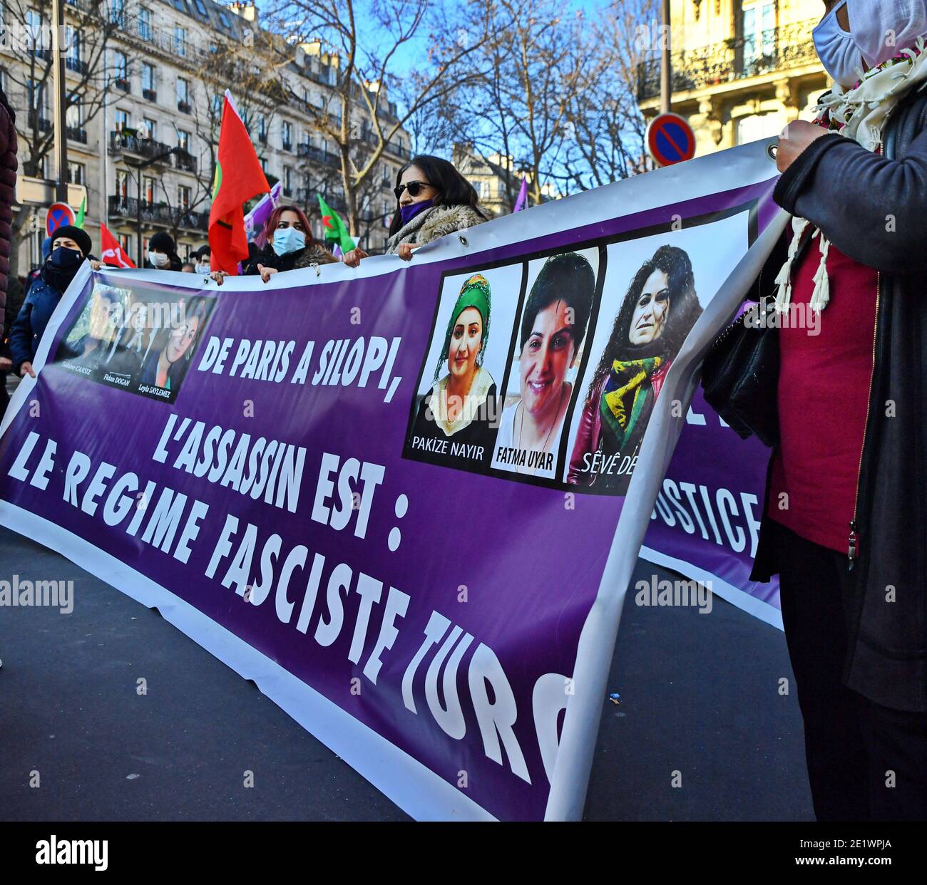 Paris France 9th Jan 21 March In Homage To Sakine Cansiz Fidan Dogan And Leyla Soylemez Three Kurdish Activists Assassinated In Paris In January 13 In Paris France On January 09 21