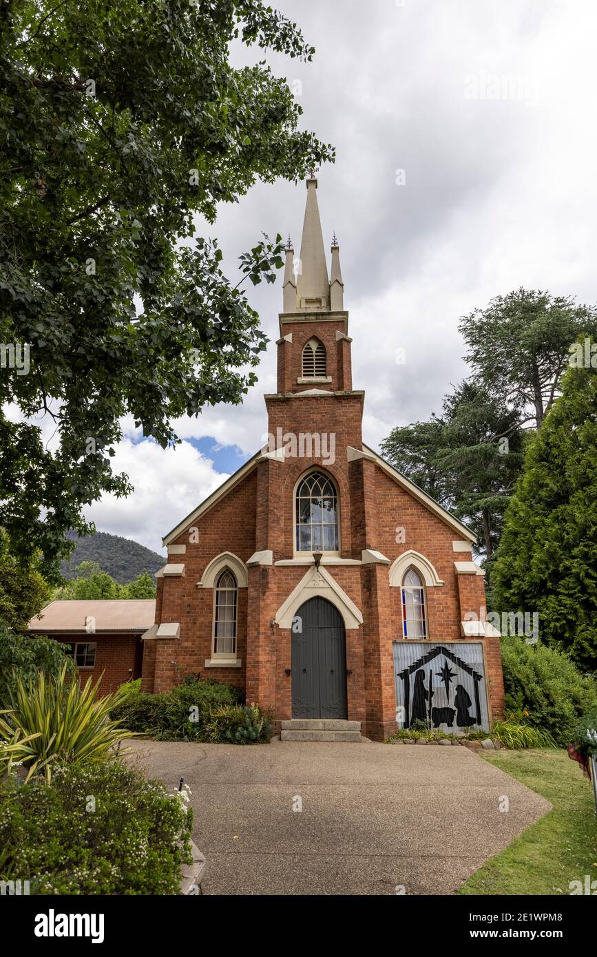 Uniting Church in Australia, located in Bright, Victoria, Australia Stock Photo