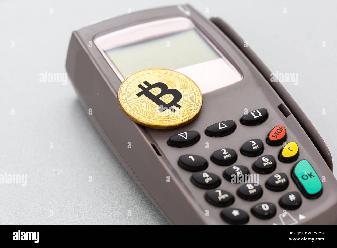 Bitcoin, credit card and POS-terminal business online Stock Photo - Alamy