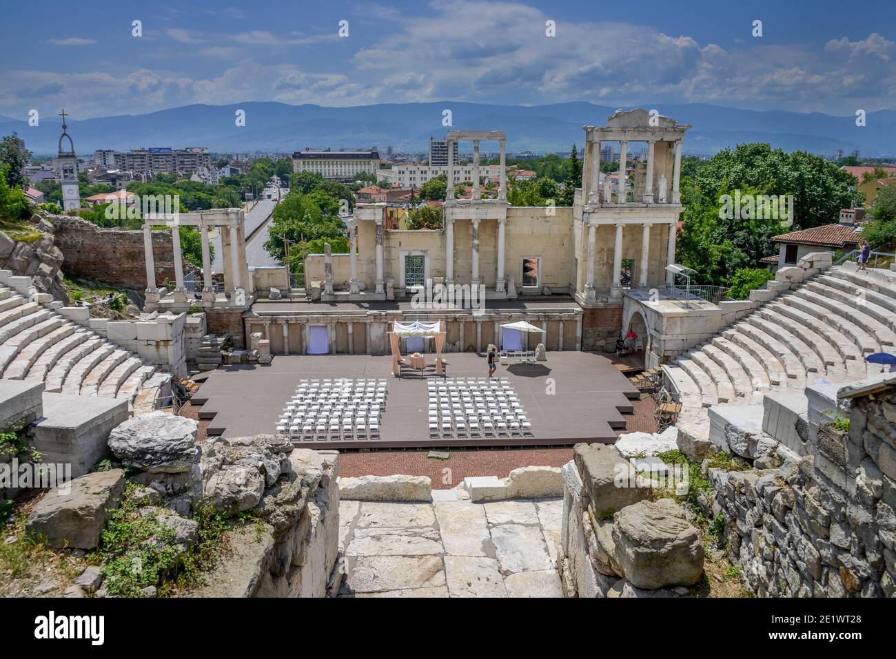 Roemisches Amphitheater, Altstadt, Plovdiv, Bulgarien Stock Photo
