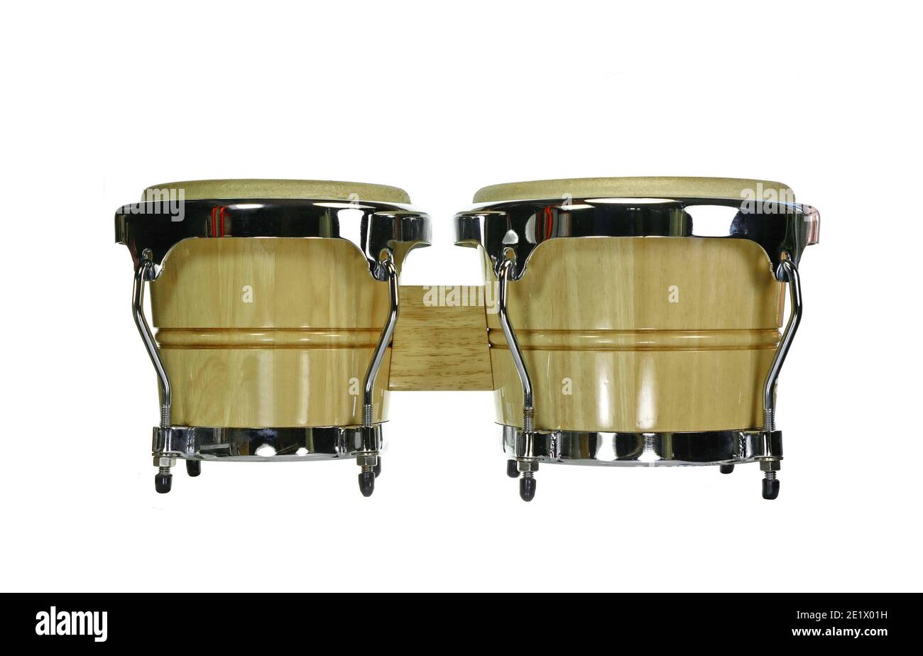 Set of Bongo Drums Isolated on white Background. Latin percussion Stock ...