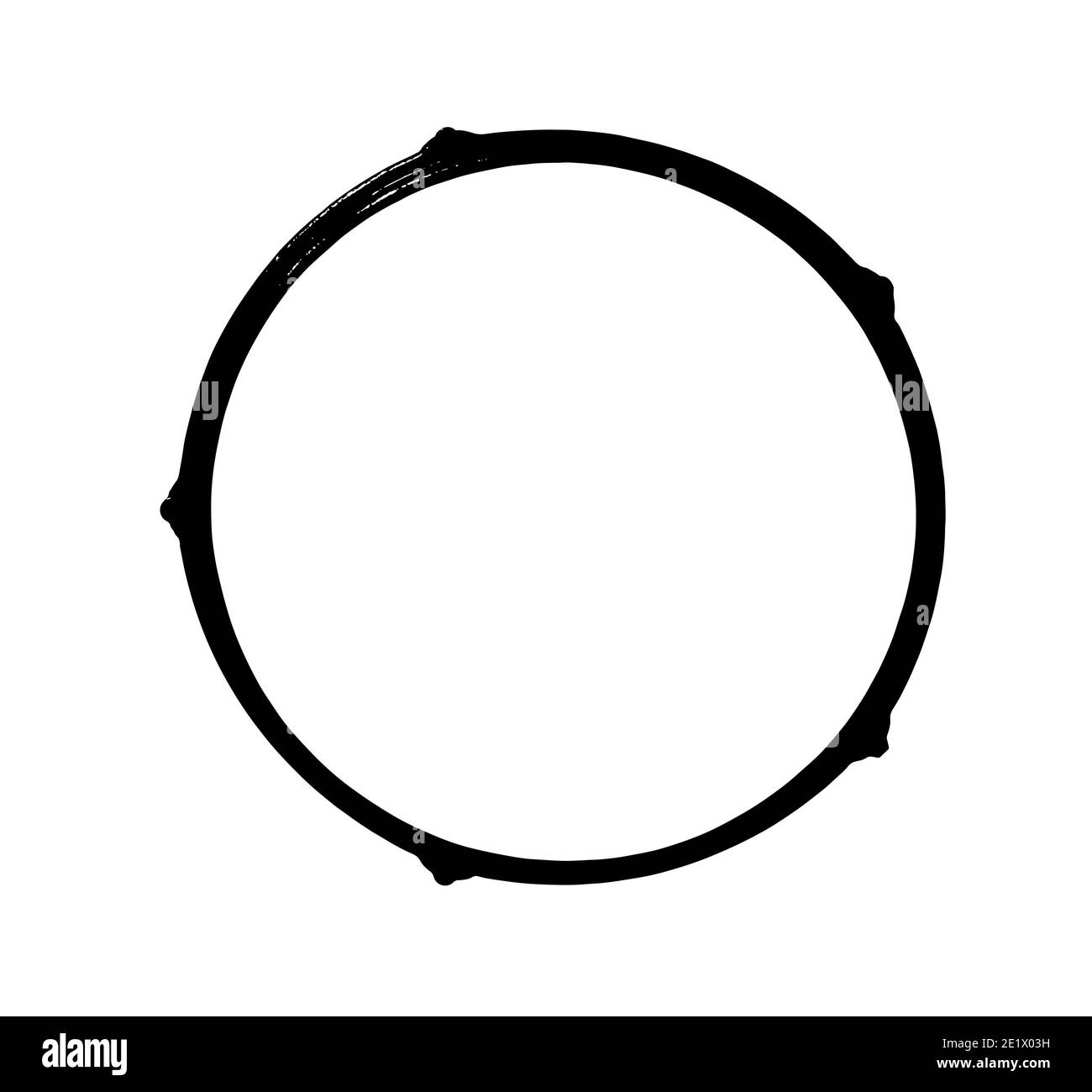 Top view of drum leather isolated on white background. Drum head Stock