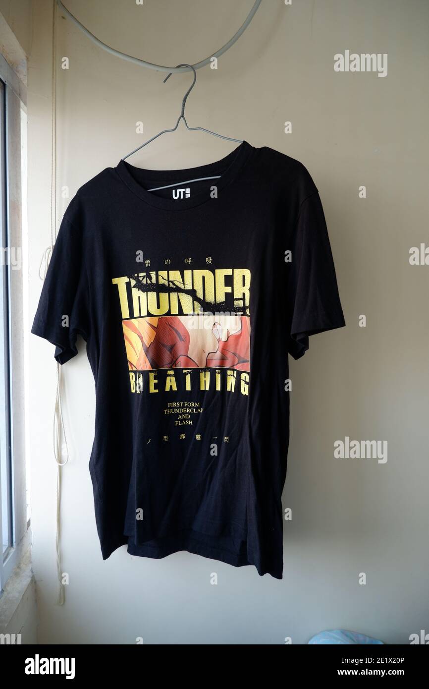 Hong Kong - 1 Dec 2020: Demon Slayer: Kimetsu no Yaiba T-shirt produced by  Uniqlo Stock Photo - Alamy