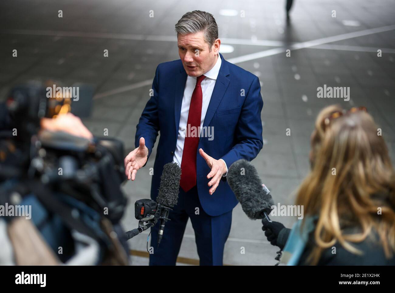 British Labour Party leader Keir Starmer speaks to members of the media, in London, Britain January 10, 2021. REUTERS/Simon Dawson Stock Photo
