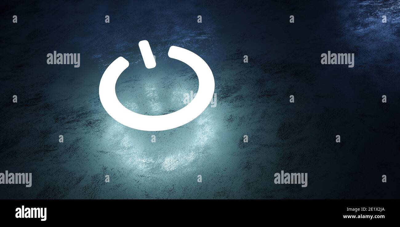 power button symbol on off modern technology design 3d render ...