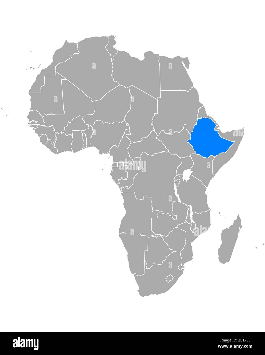 Map of Ethiopia in Africa Stock Photo Alamy