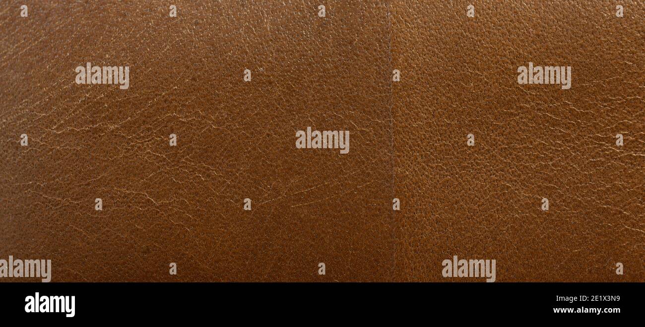 Leather brown background, leather material texture photo. Stock Photo
