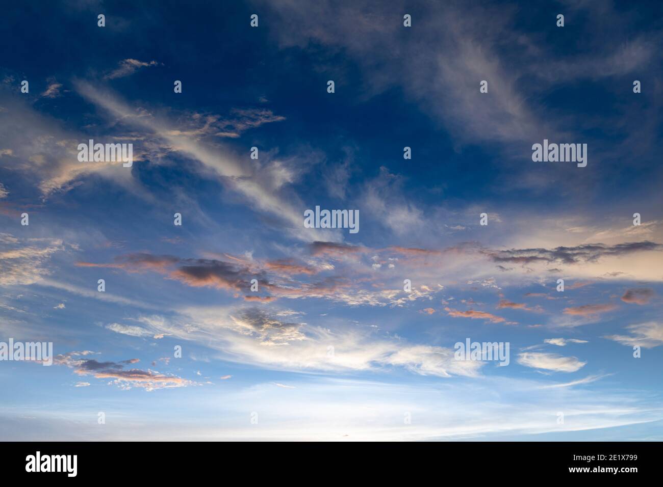 beautiful  sky with dramatic clouds  at early sunset Stock Photo