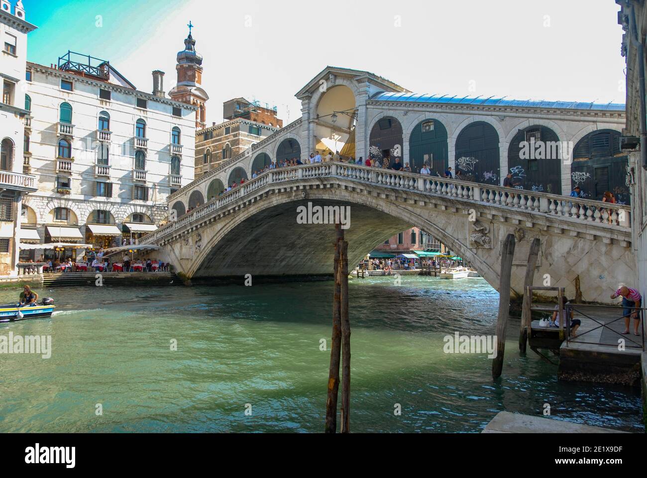 Panoramic View of Rialto Bridge of Grand Canal in Venice Stock Photo ...