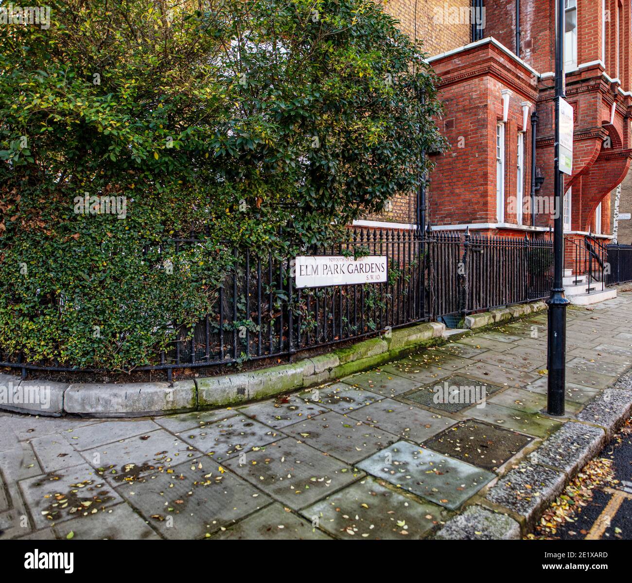 Corner of Elm Park Gardens, an upmarket street in Kensington and