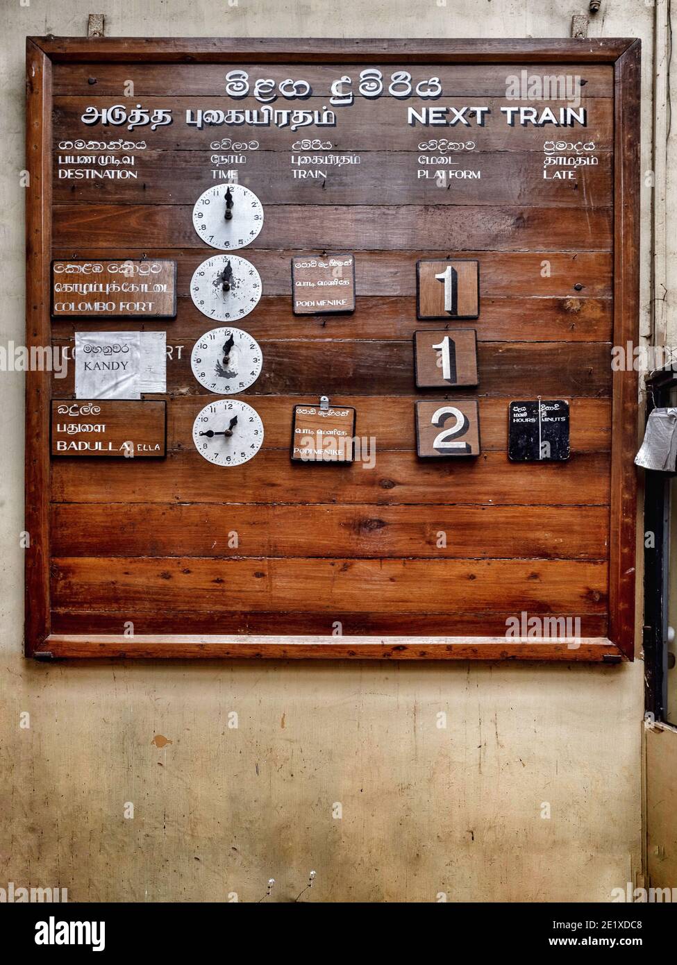 Kandy train timetable hi-res stock photography and images - Alamy