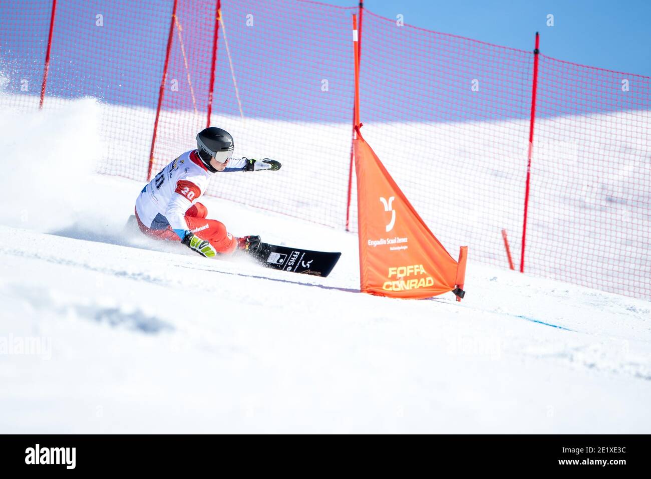 Scuol, Schweiz. 09th Jan, 2021. 09.01.2021, Scuol, Alpin Worldcup, FIS Snowboard Alpin Worldcup Scuol, GALMARINI Nevin (SUI) Credit: SPP Sport Press Photo. /Alamy Live News Stock Photo