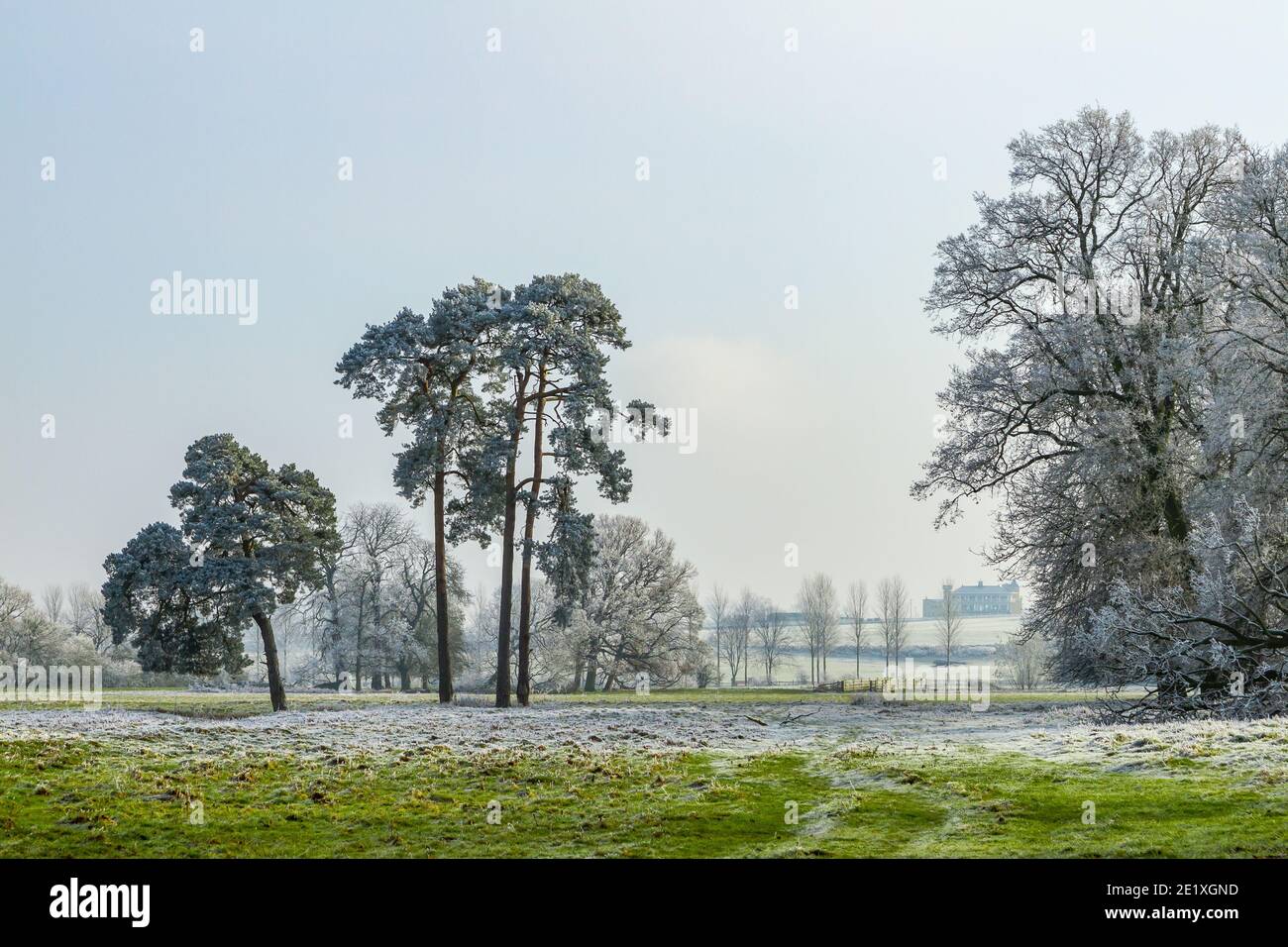 Water Meadows at Towcester during winter Stock Photo