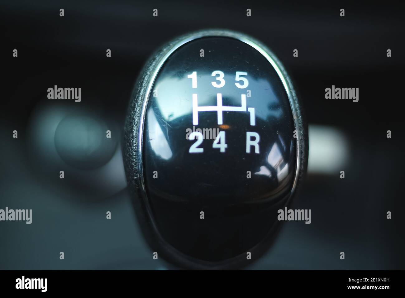 Manual Car Gear Stock Image - Manual Five Speed Gearbox In The Car Macro. Five speed gearshift 