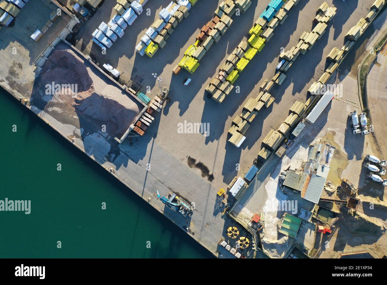 Aerial view of Shoreham Docks, Industrial area in Brighton and Hove