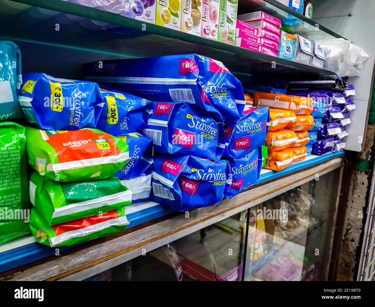 Chennai, Tamilnadu, India January‎ ‎5‎th ‎2021 Sanitary Napkins