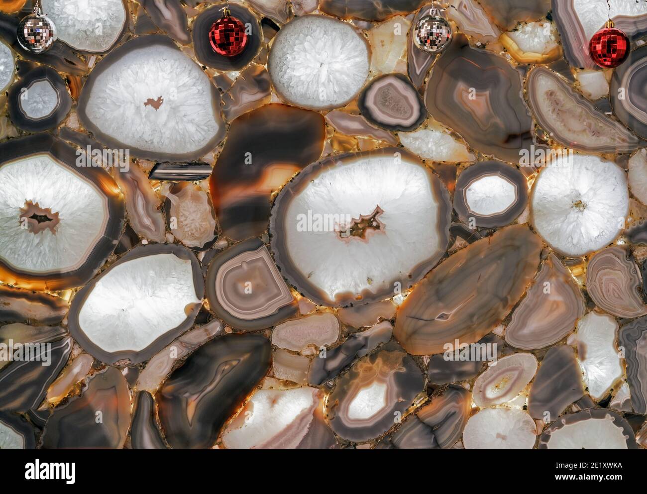 Gray agate in cutaway with internal illumination. Background and ...