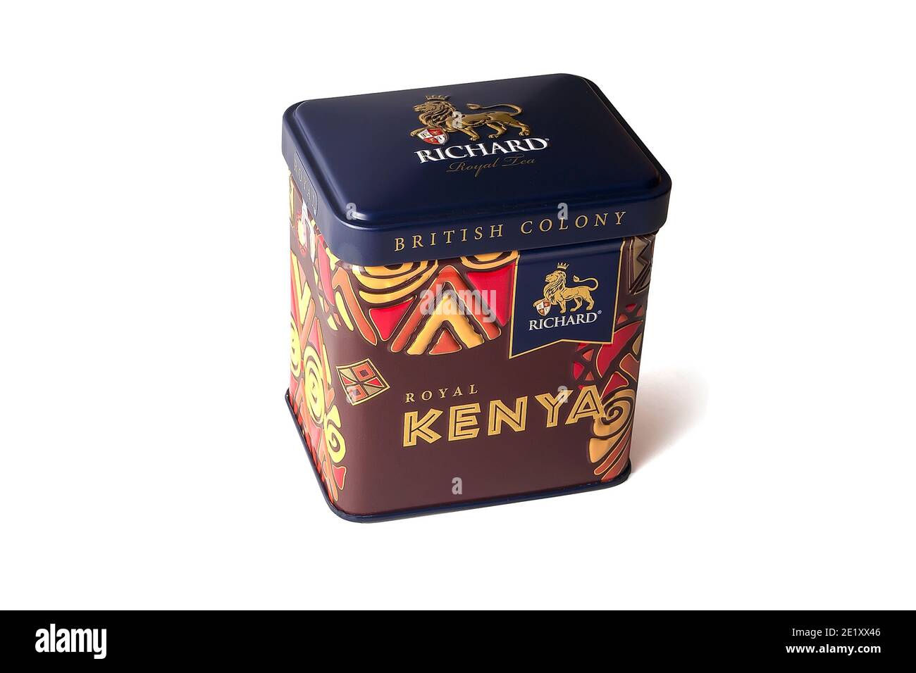 Novokuznetsk,Russia-08.11.2020.Royal Kenya gift set Black Tea Richard British colony Stock Photo