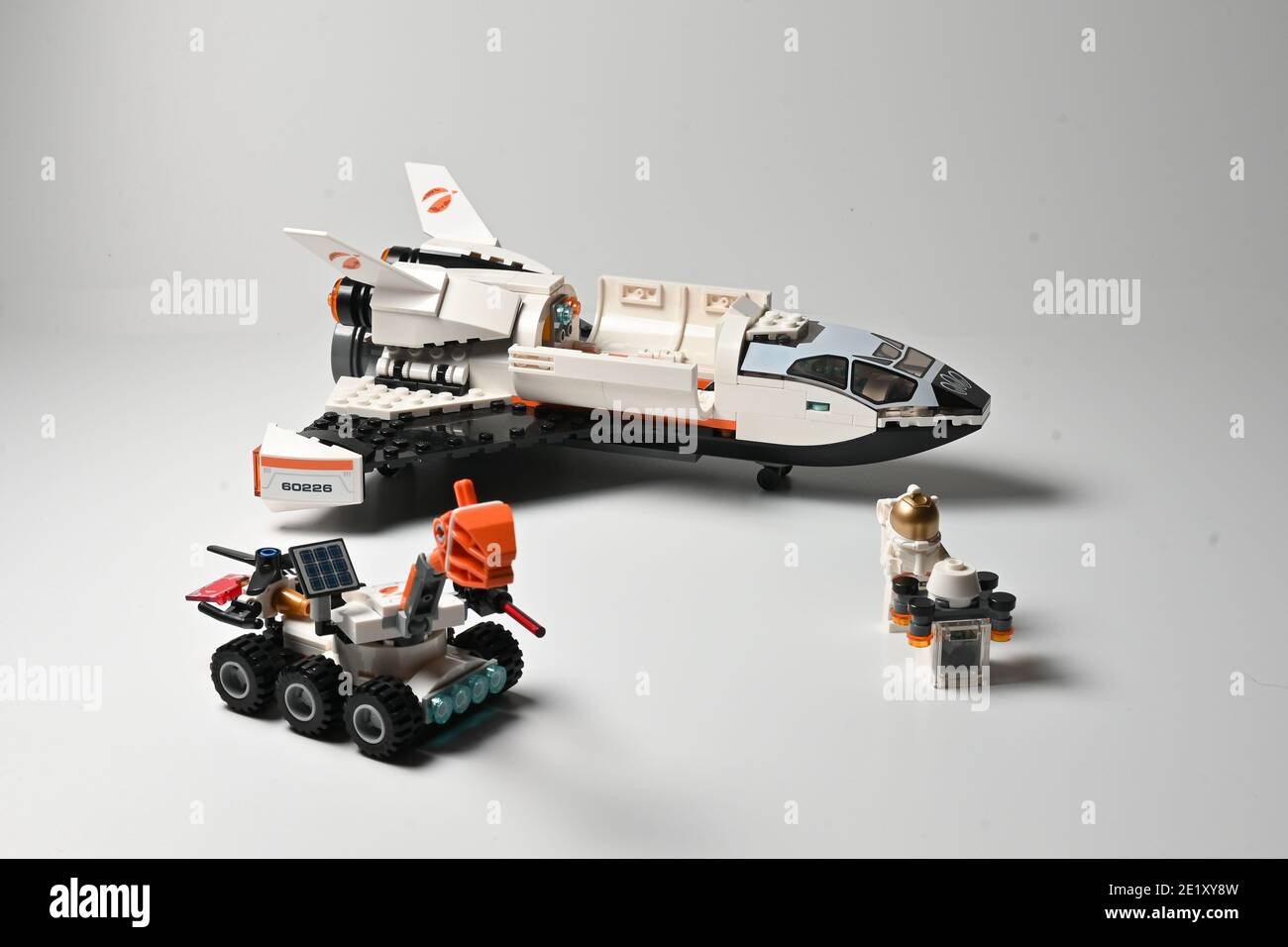 LEGO City Space Shuttle inspired by NASA's Mars exploration program. Stock Photo