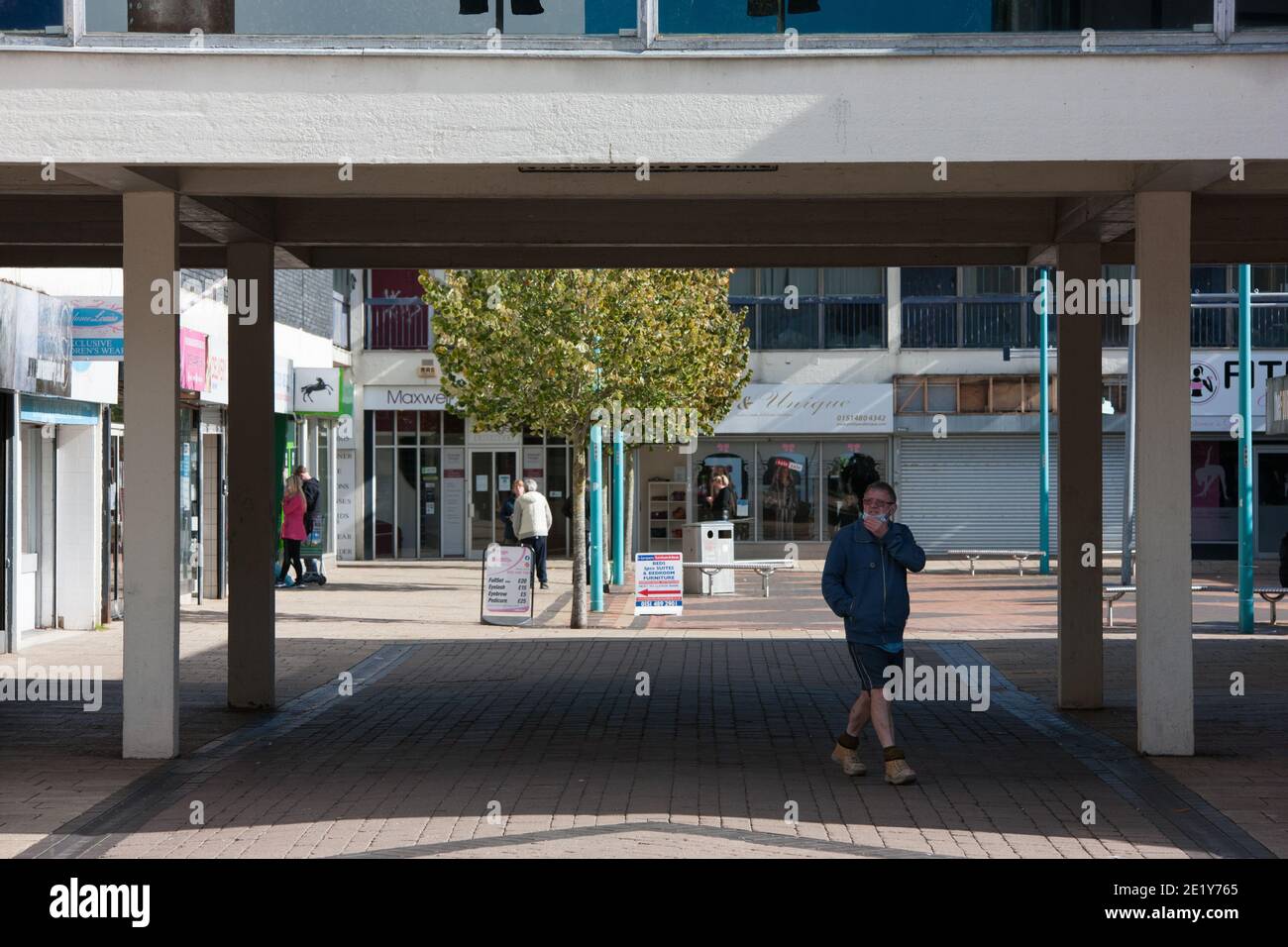 Knowsley, UK September 29 2020 Huyton town centre on Tuesday