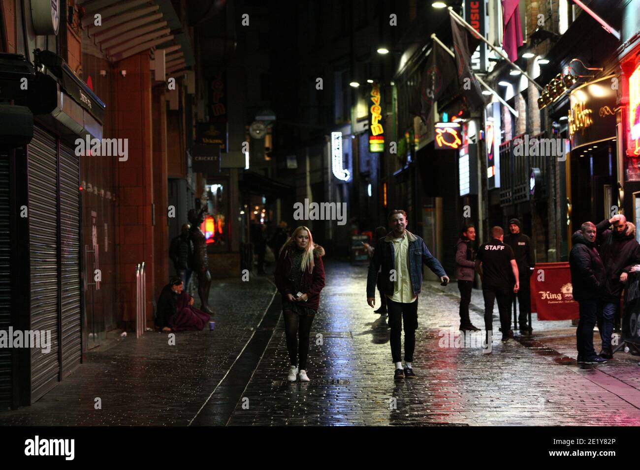 Liverpool, UK - October 10 2020: Mathew Street in Liverpool on the last weekend before stricter lockdown measures are expected across the north. Stock Photo