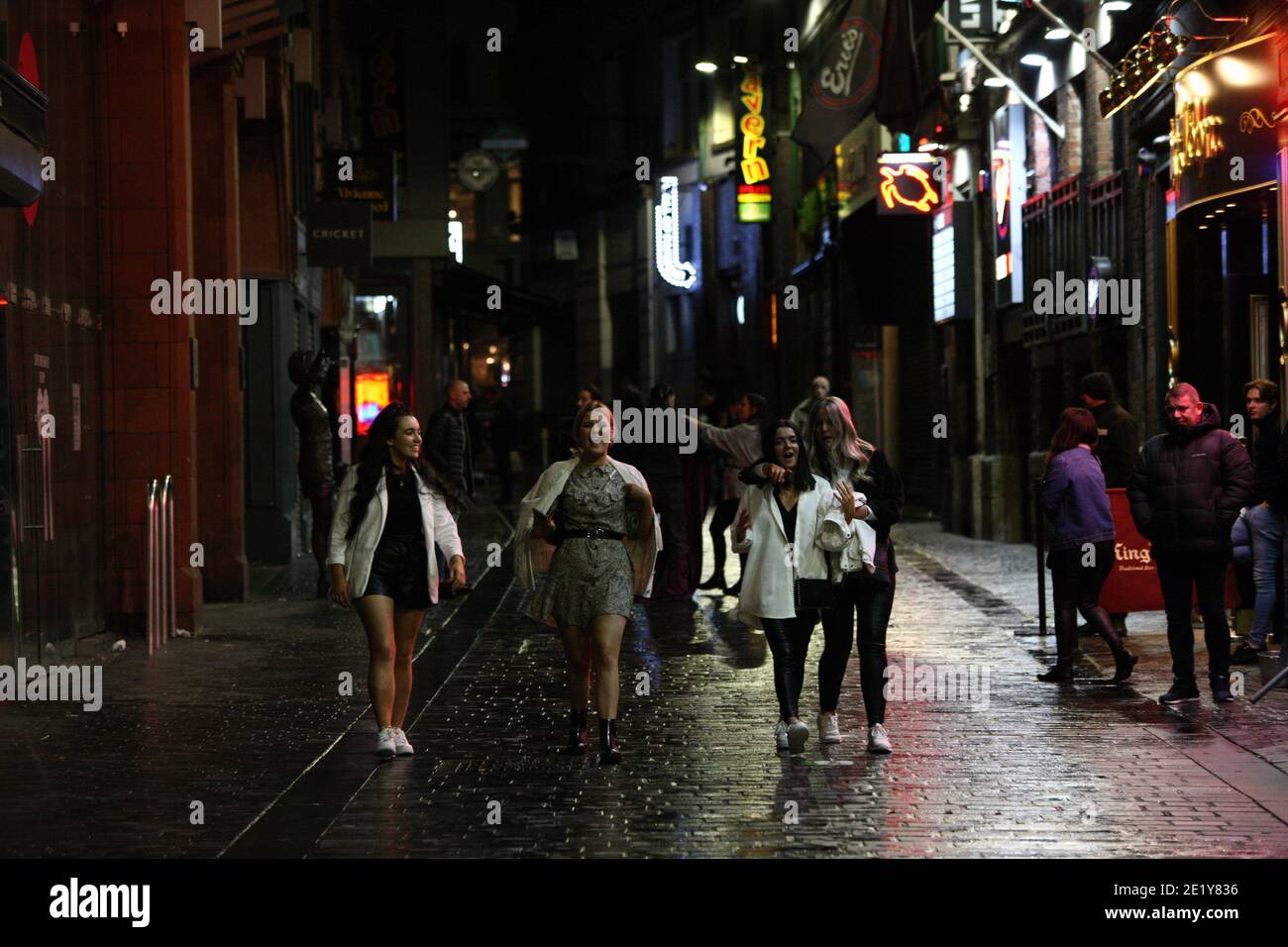 Liverpool, UK - October 10 2020: Mathew Street in Liverpool on the last weekend before stricter lockdown measures are expected across the north. Stock Photo