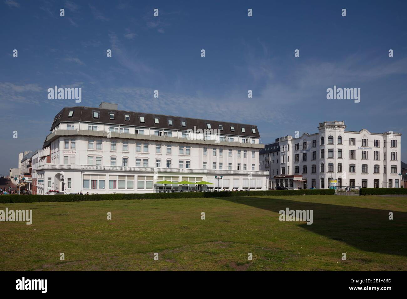 Hotel at Borkum, East Frisian Island, East frisia, Lower Saxony, Germany, Europe Stock Photo