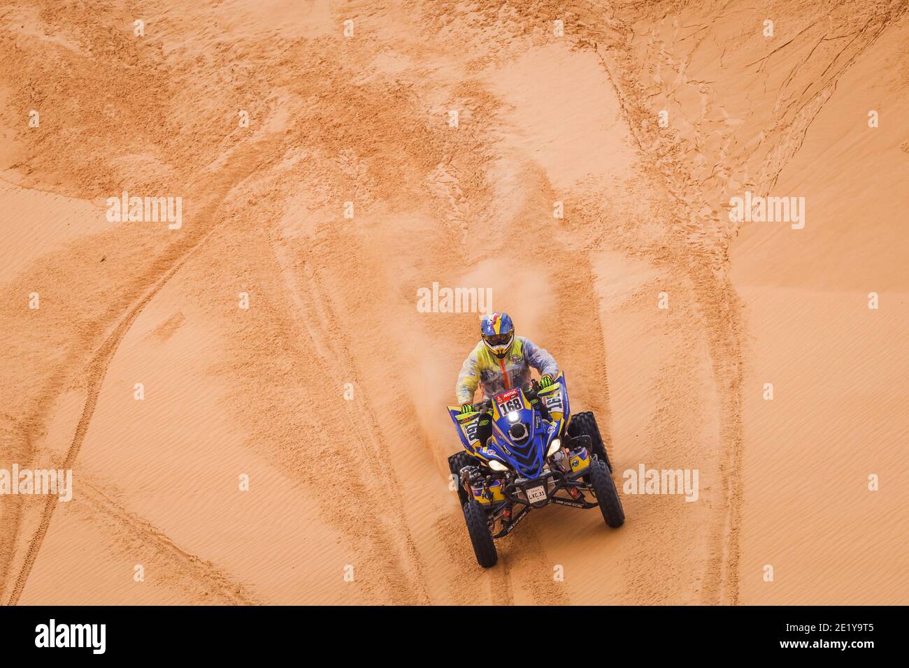 168 Pedemonte Italo (chl), Yamaha, Enrico Racing Team, Quad, action during the 7th stage of the Dakar 2021 between Ha&#039;il and Sakaka, in Saudi Arabia on January 10, 2021 - Photo FrÃ©dÃ©ric Le Floc&#039;h / DPPI / LM Stock Photo