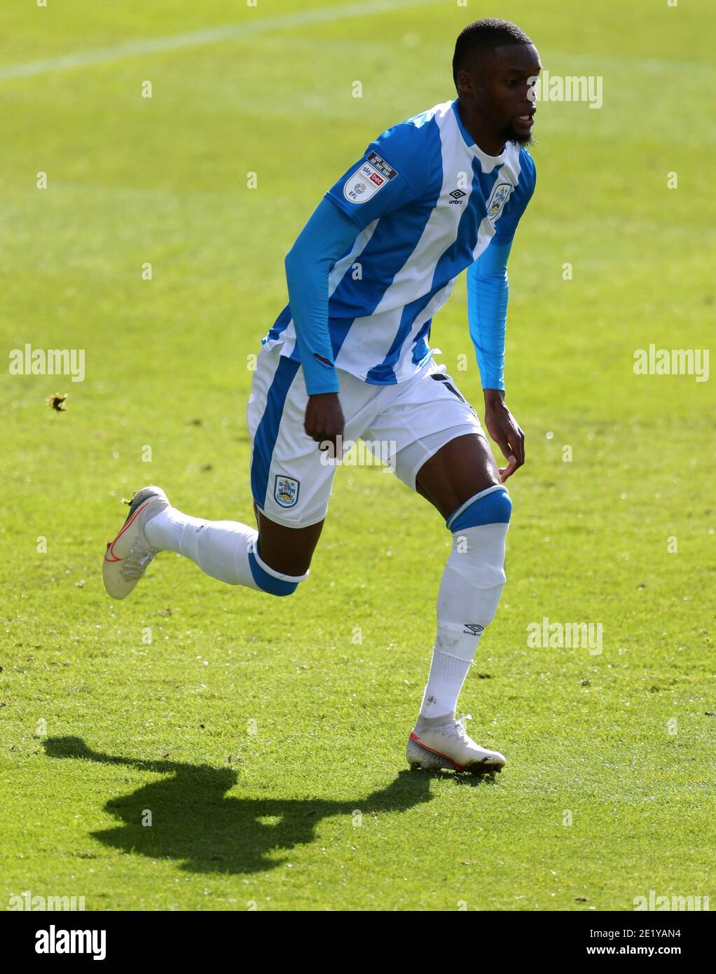 Huddersfield Town's Adama Diakhaby during the Sky Bet Championship match at the John Smith's Stadium, Huddersfield. Picture date: Saturday September 12, 2020. See PA story SOCCER Huddersfield. Photo credit should read: Richard Sellers/PA Wire. EDITORIAL USE ONLY No use with unauthorised audio, video, data, fixture lists, club/league logos or 'live' services. Online in-match use limited to 120 images, no video emulation. No use in betting, games or single club/league/player publications. Stock Photo