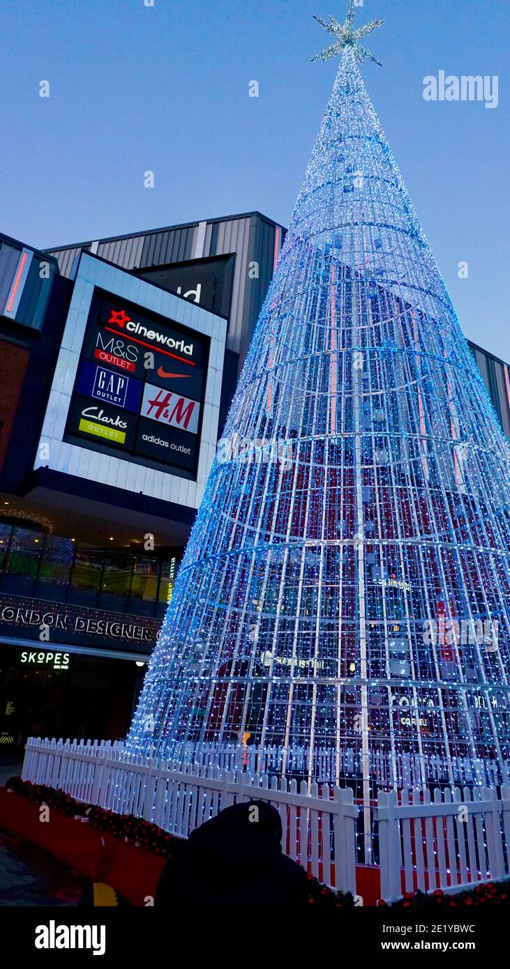 Christmas decorations Wembley Park, London, United Kingdom Stock Photo