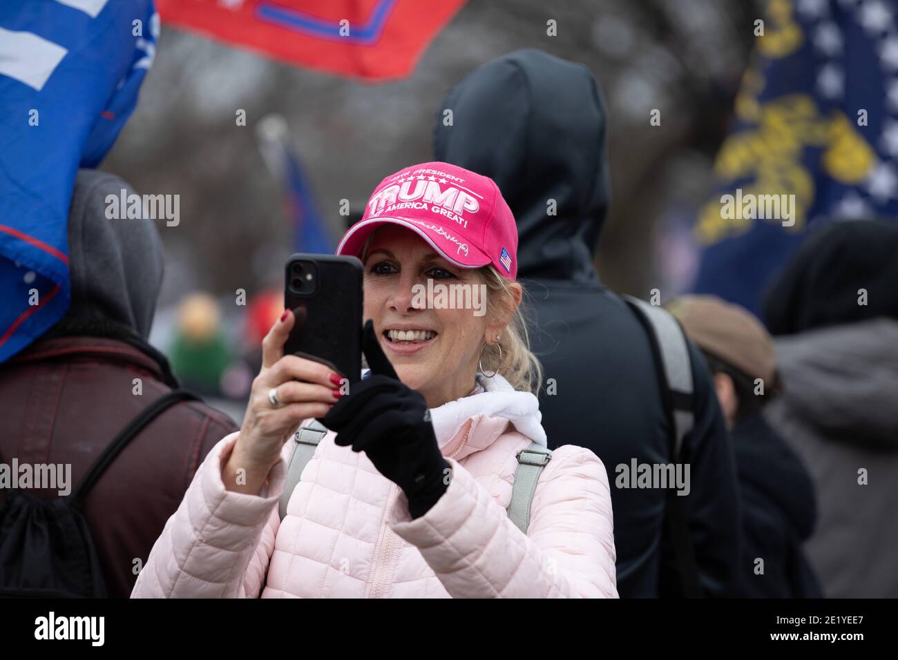 January 5, 2021: Thousands of Trump's supporters protesting at Washington Monument in support of President Donald Trump during a rally 'Save America March'', today on January 06, 2021 in Washington DC, USA. Credit: Eman Mohammed/ZUMA Wire/Alamy Live News Stock Photo