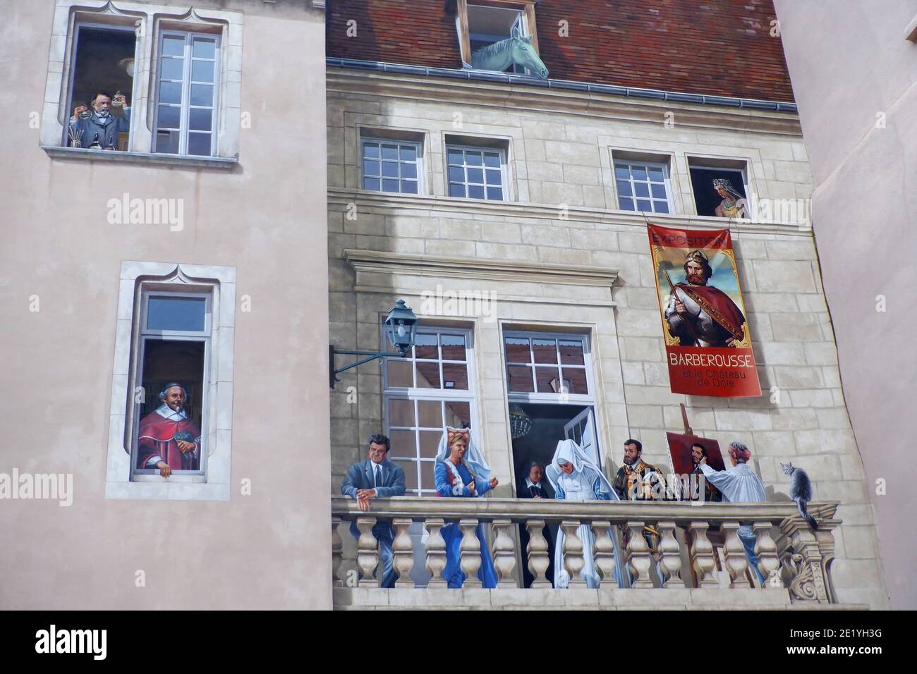 La Fresque des Dolois, rue de la sous - prefecture, Dole, Jura, Bourgogne - Franche - Comte, France, Europe Stock Photo