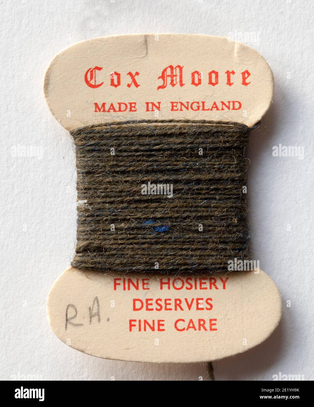 Vintage COX MOORE Darning or Sewing Thread Stock Photo