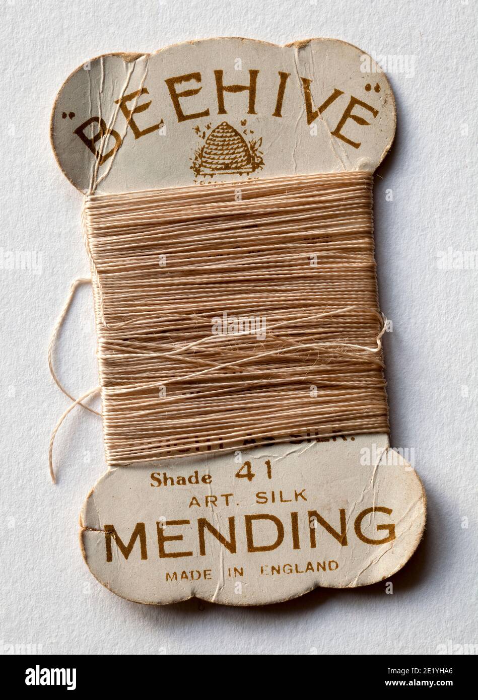 Vintage BEEHIVE Darning or Sewing Thread Stock Photo