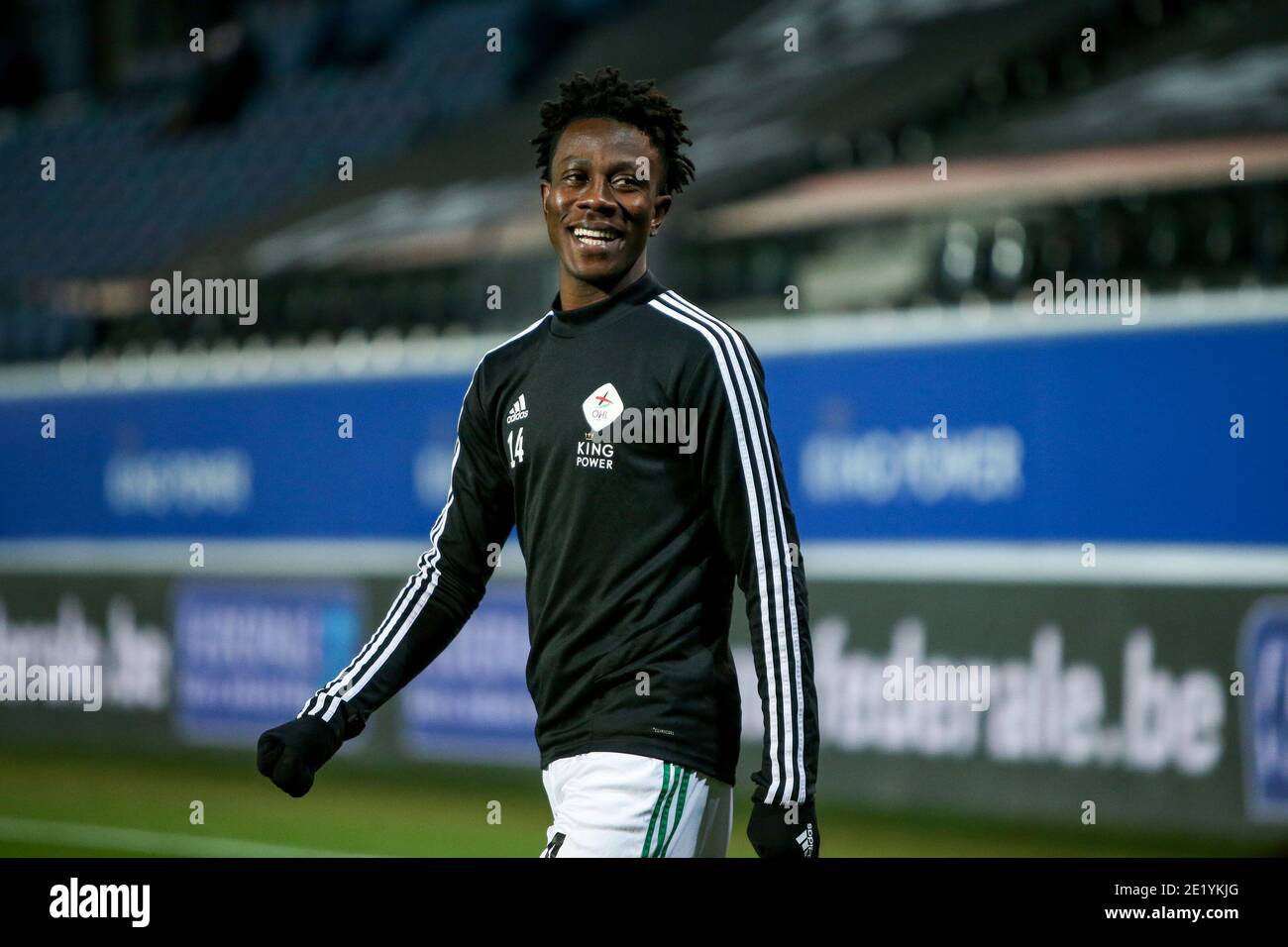 LEUVEN, BELGIUM - JANUARY 10: L-R: Kamal Sowah of OH Leuven during the Pro League match between OH Leuven and RSC Anderlecht at Eneco Stadium on Janua Stock Photo