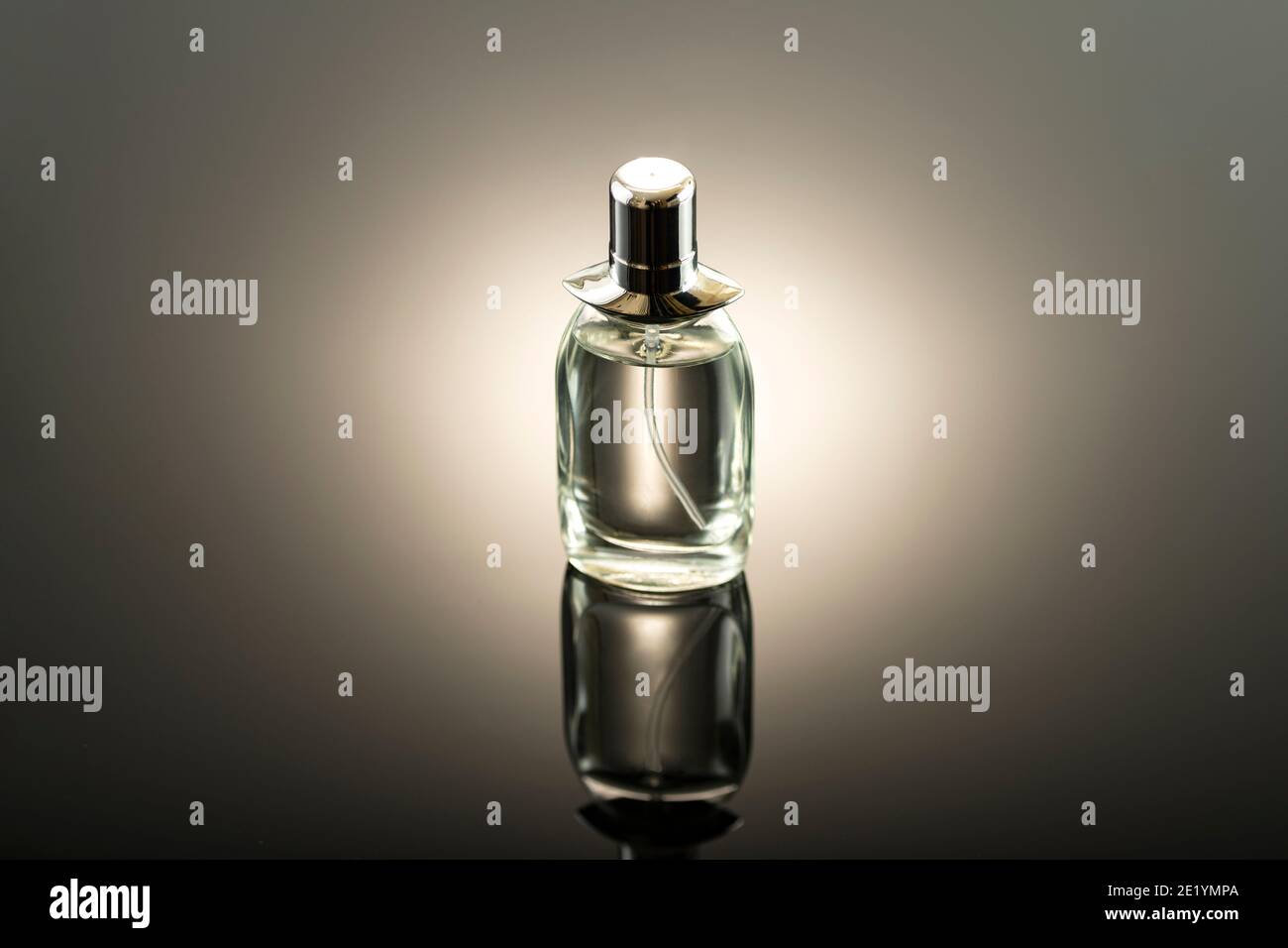 Black Fragrance Perfume Bottle Mockup On Dark Empty Background 3d